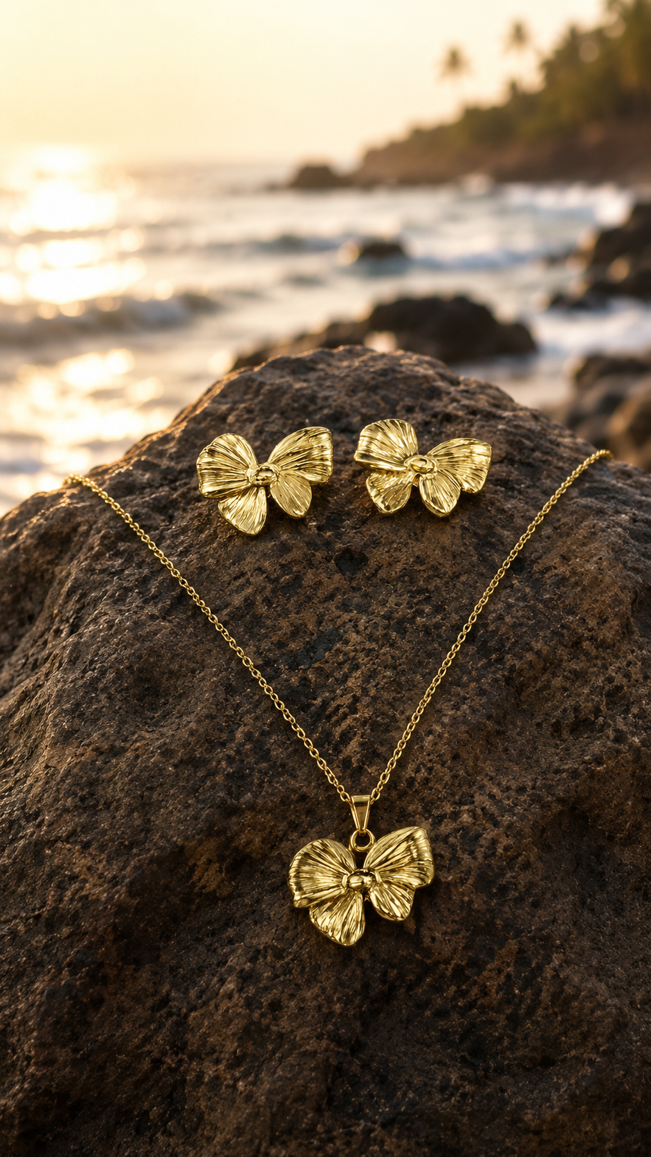 Golden Bow Elegance Jewelry Set