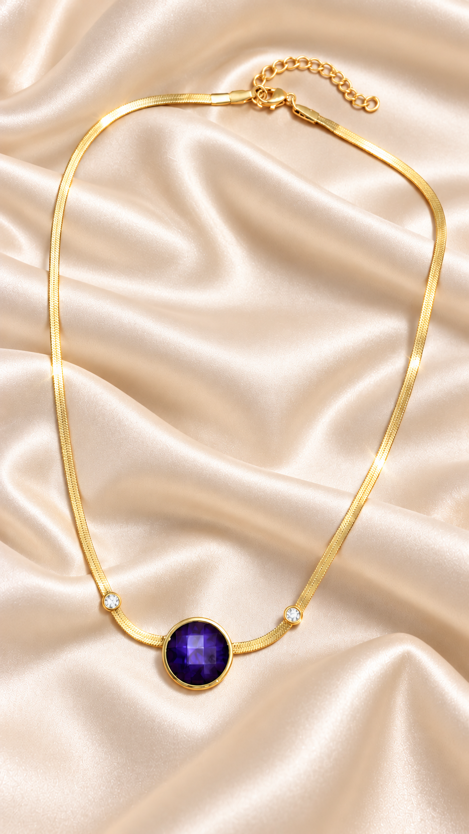 Violet Stone 316L Anti-Tarnish AD Necklace