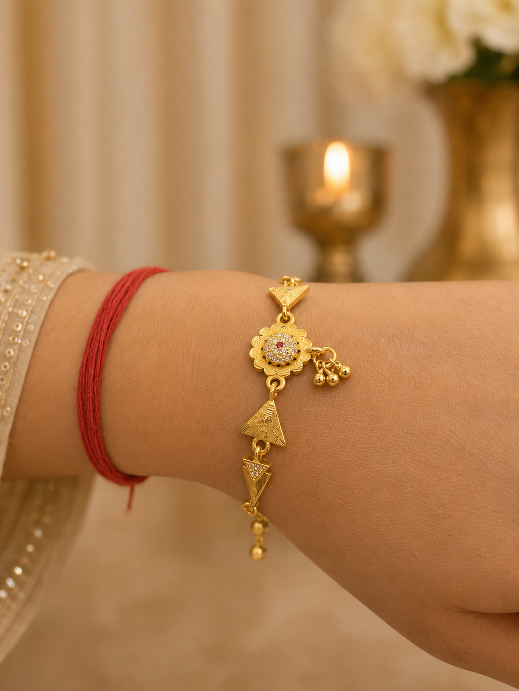 Golden Sunflower Charm Bracelet