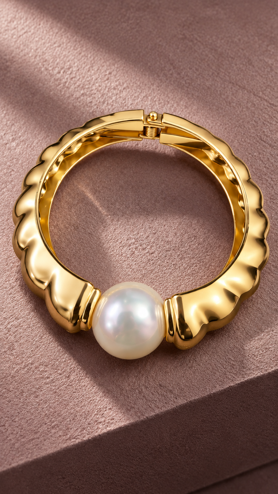 Sculpted Pearl Cuff Bracelet