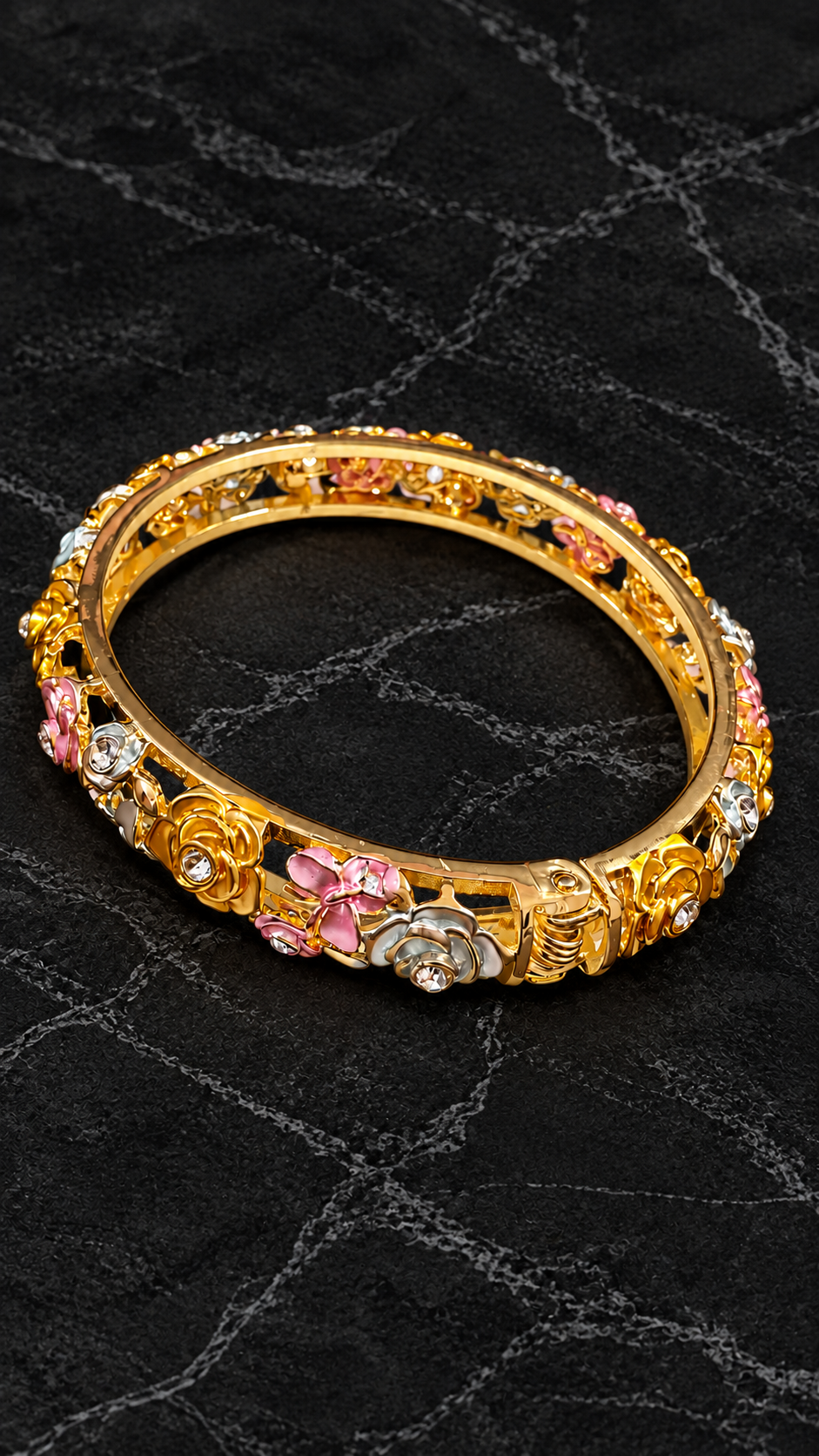 Multicolour Floral Enamel 316L Anti-Tarnish Bracelet