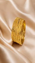 Timeless Spark Anti Tarnish Stainless Steel Textured Bangle Set