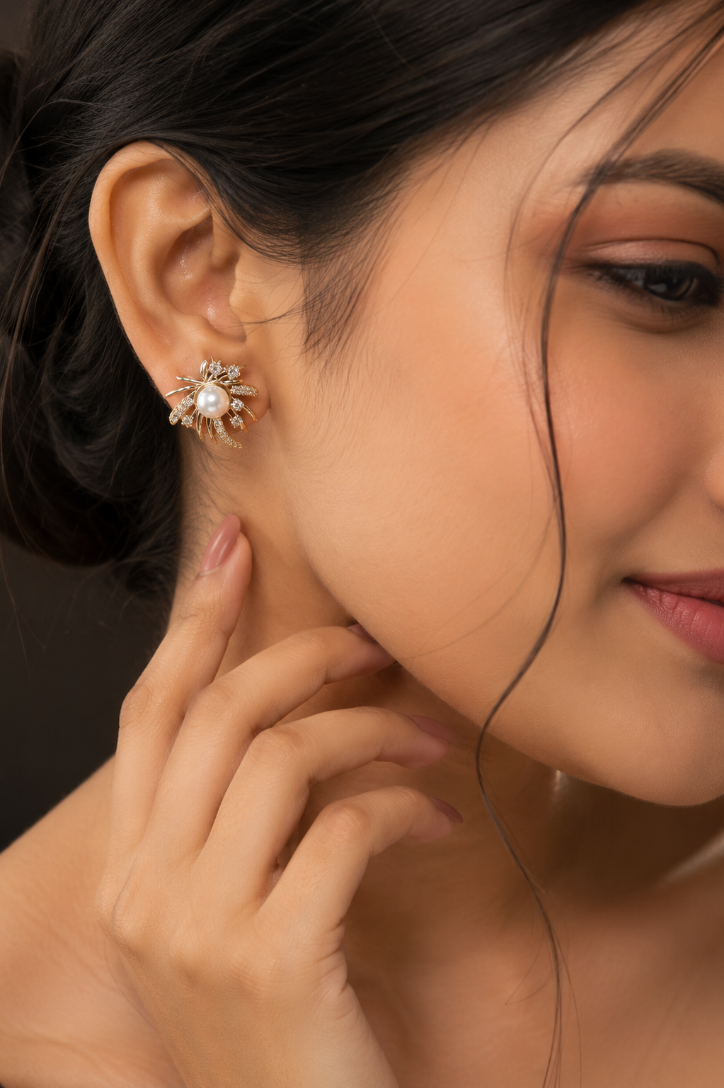 Pearl Bloom 316L Anti Tarnish AD Earrings