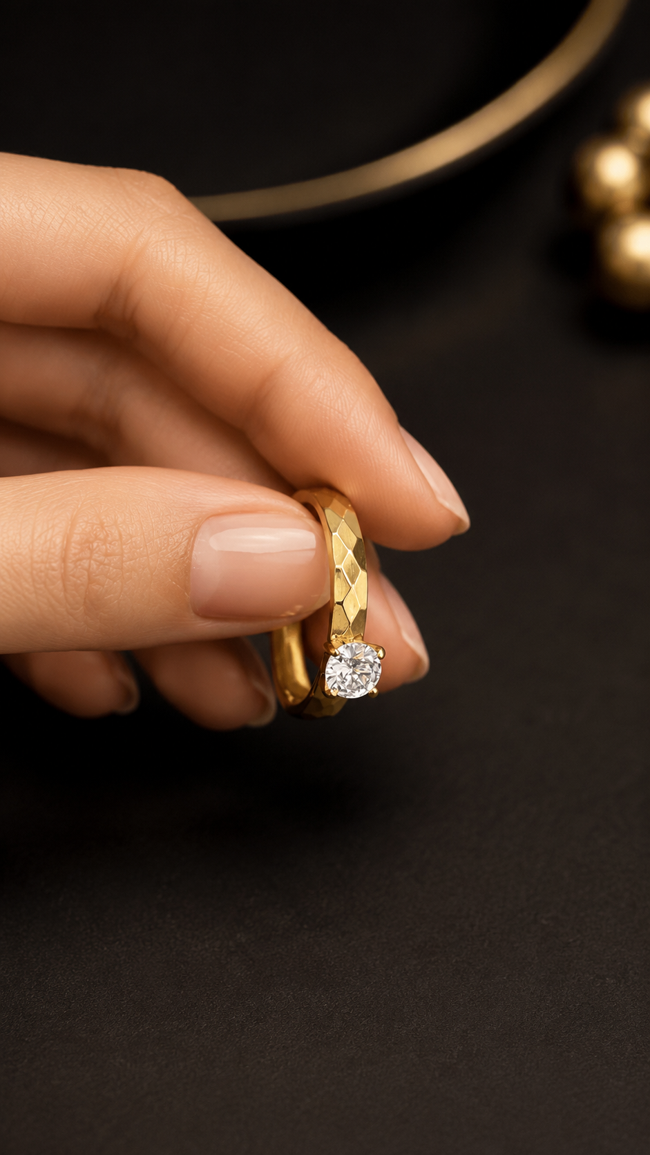 Celeste Facet AD 316L Anti Tarnish Ring
