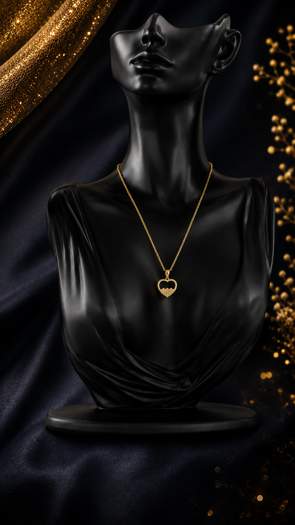 Crystal Heart AD 316L Anti Tarnish Pendant Necklace