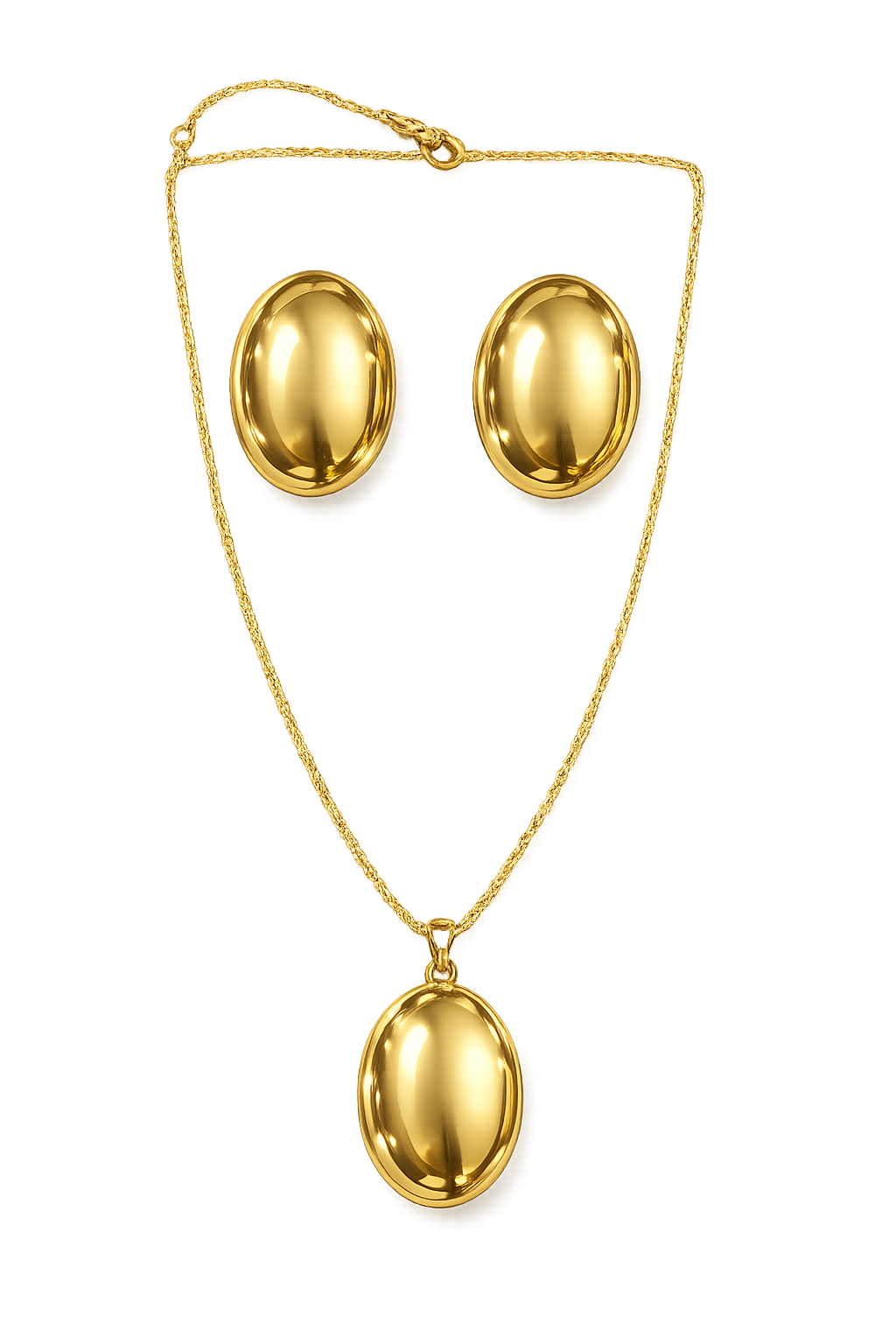 Classic Oval Pendant & Earrings