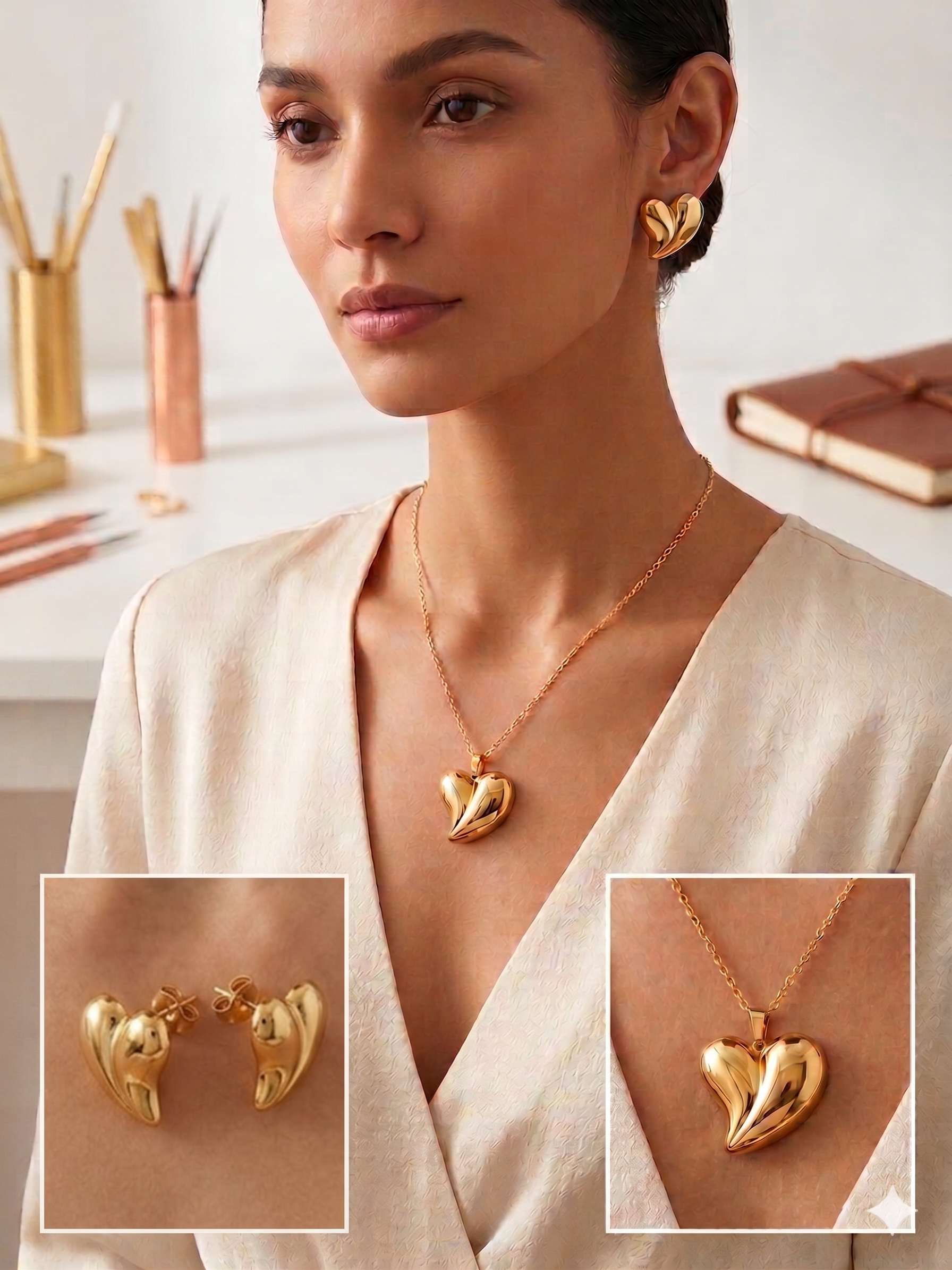 Golden Whisper Heart Set
