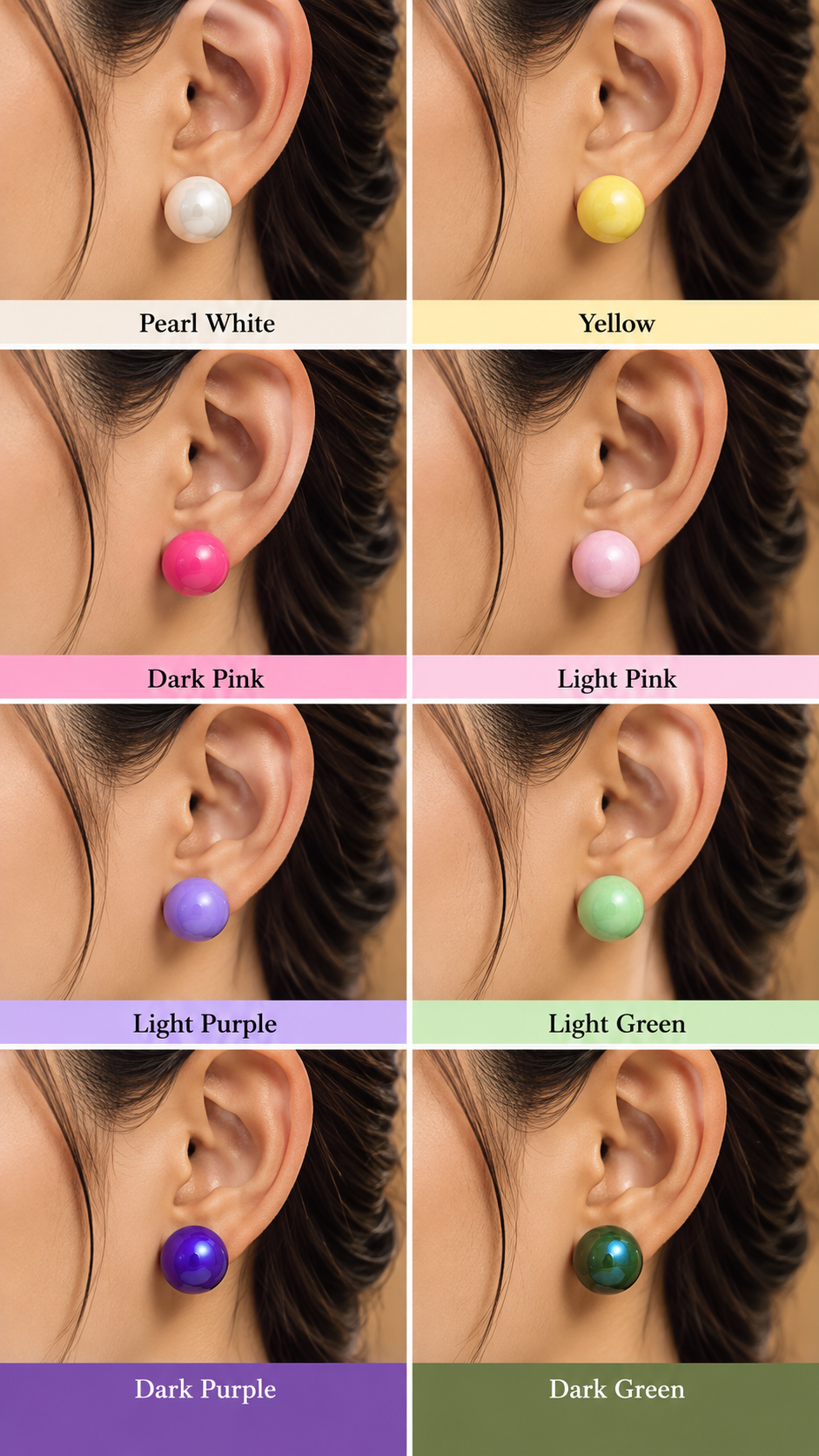 Multicolour Marbled Ball Stud Earrings