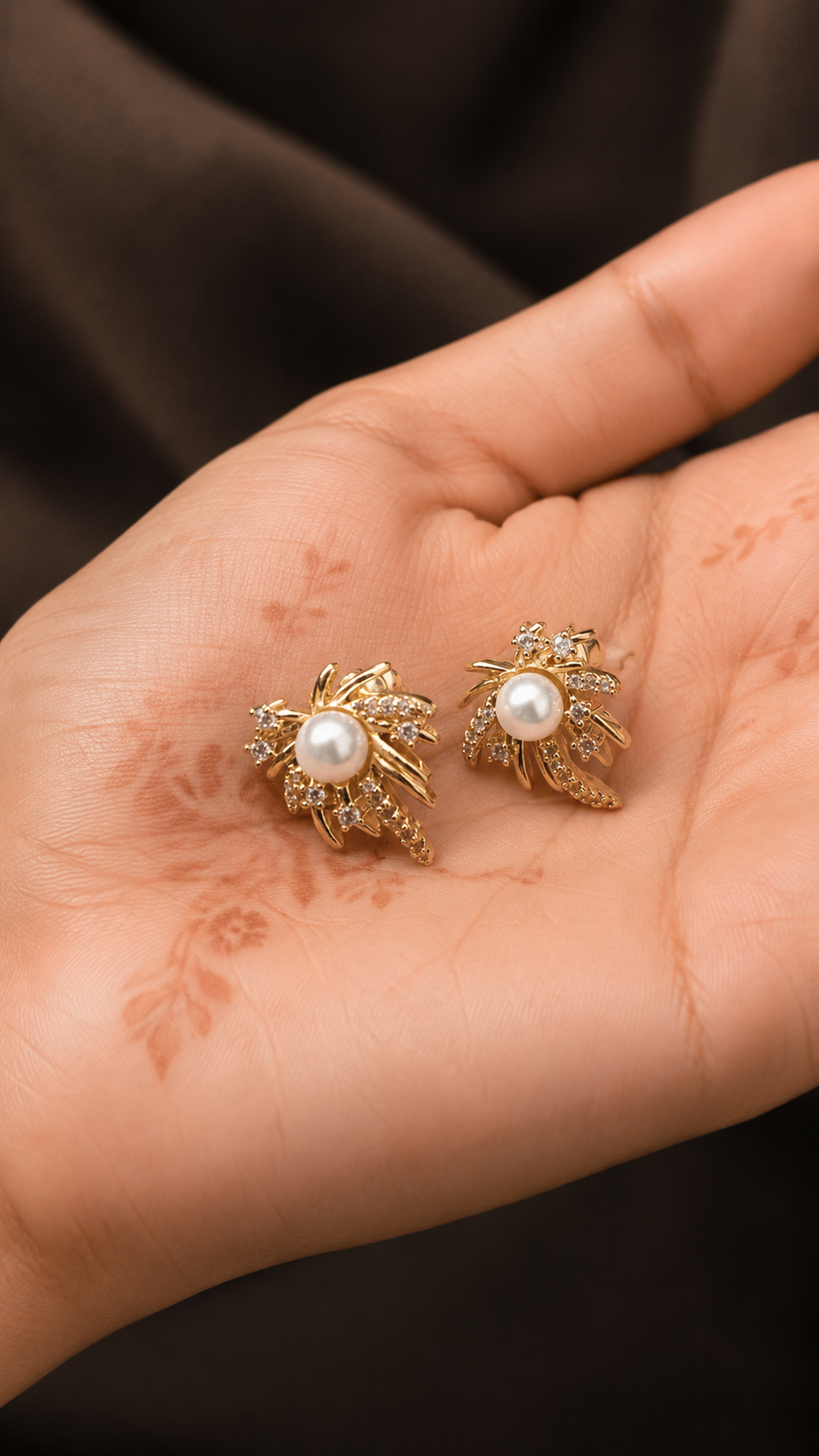 Pearl Bloom 316L Anti Tarnish AD Earrings