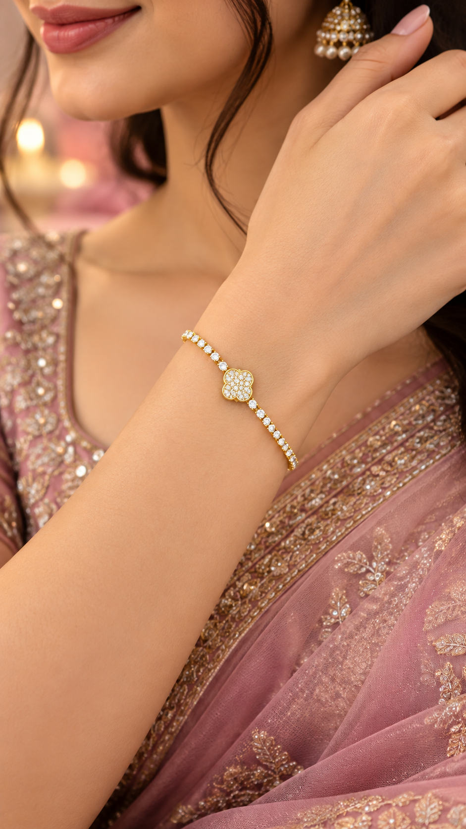 Floral Sparkle 316L Anti-Tarnish AD Bracelet