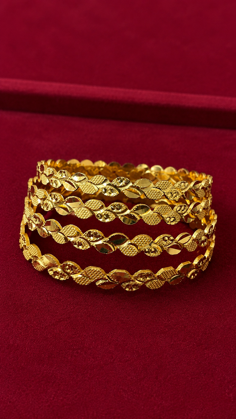 Golden Infinity Leaf Bangles