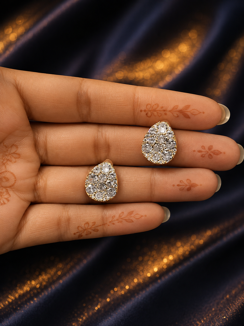 Pear Drop 316L Anti Tarnish American Diamond Stud Earrings