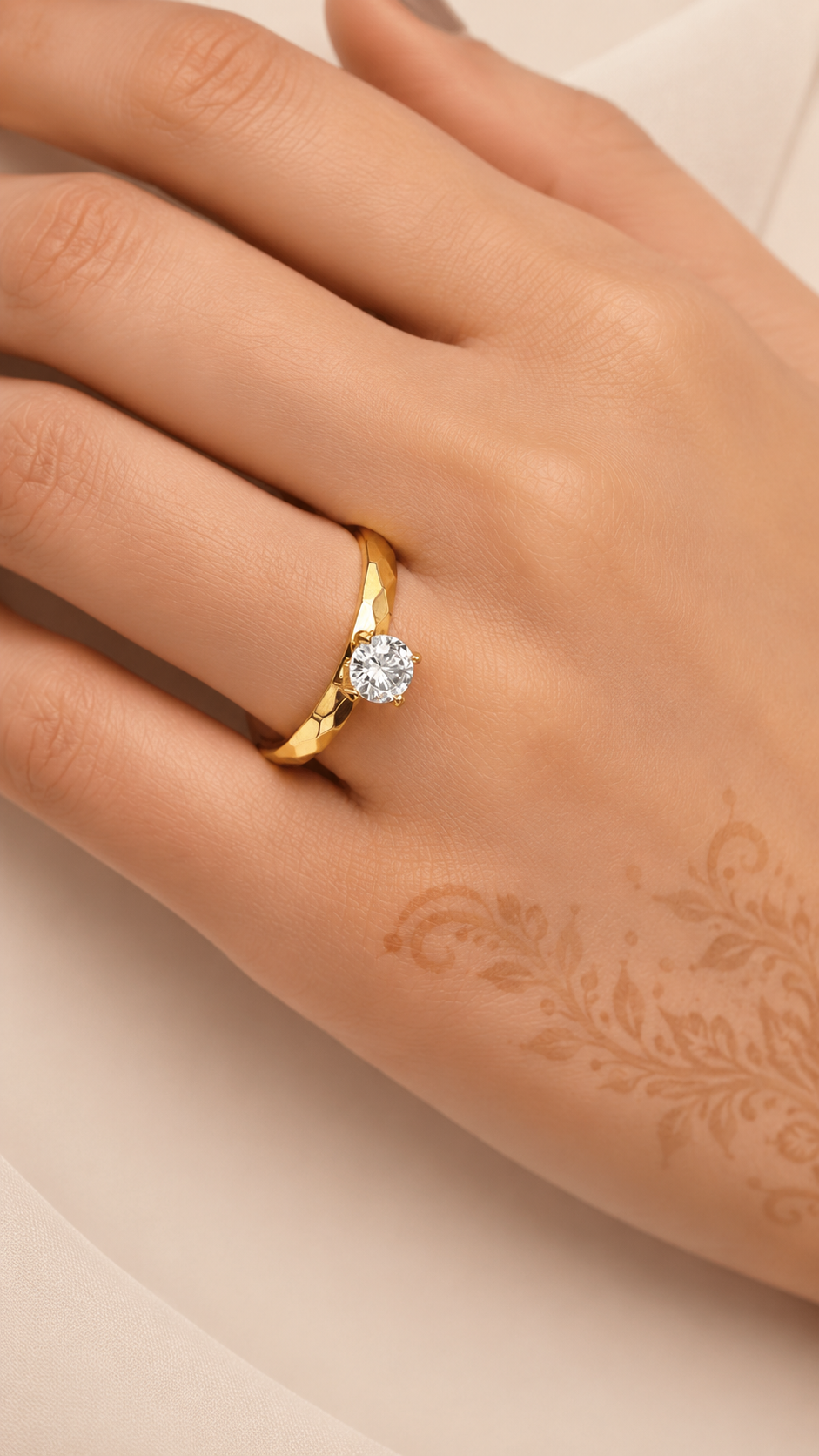 Celeste Facet AD 316L Anti Tarnish Ring