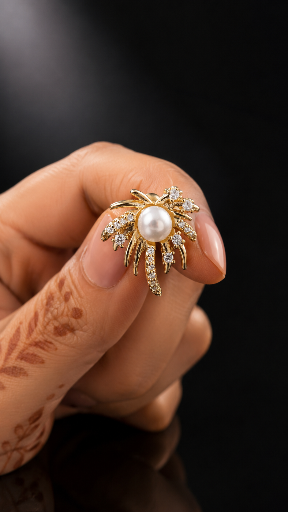 Pearl Bloom 316L Anti Tarnish AD Earrings