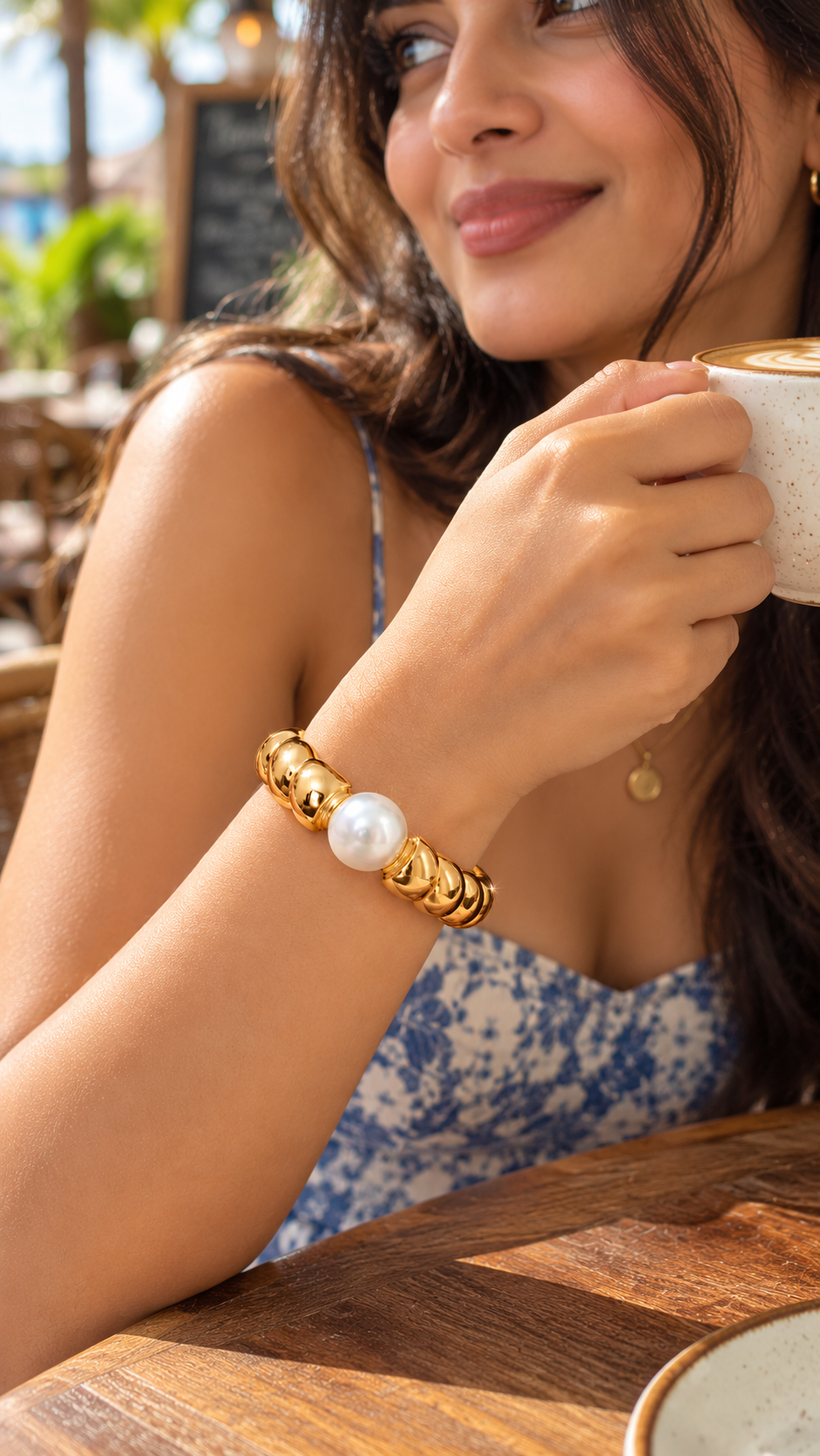 Sculpted Pearl Cuff Bracelet
