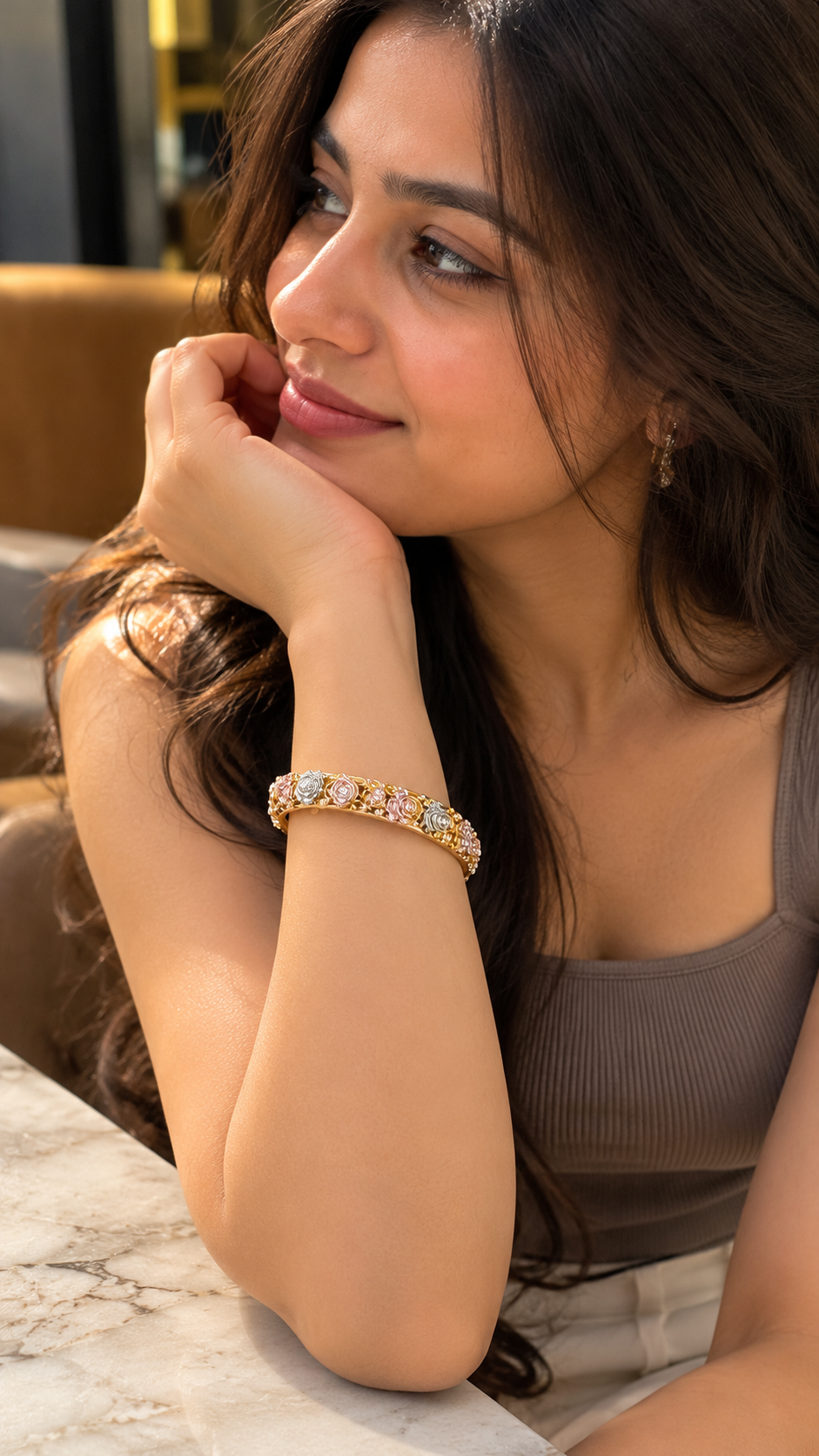 Multicolour Floral Enamel 316L Anti-Tarnish Bracelet