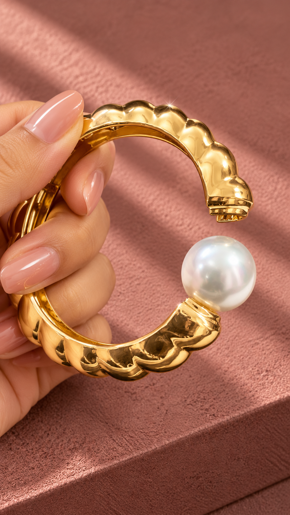 Sculpted Pearl Cuff Bracelet
