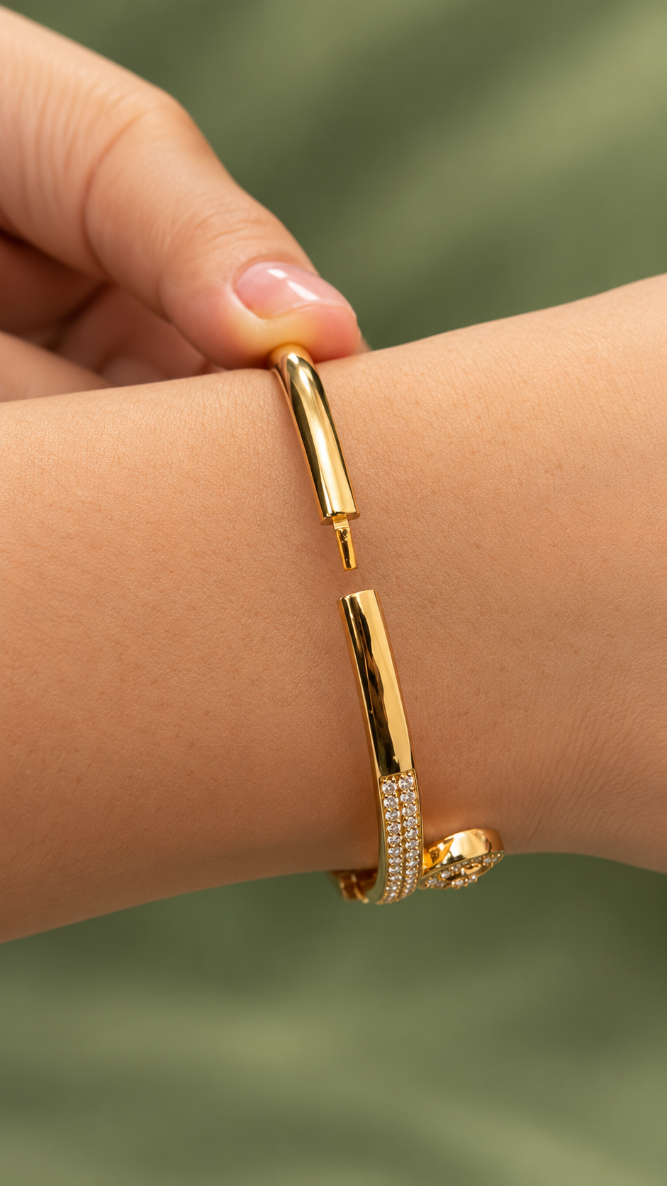 Geometric Circle & Triangle 316L Anti-Tarnish AD Bracelet