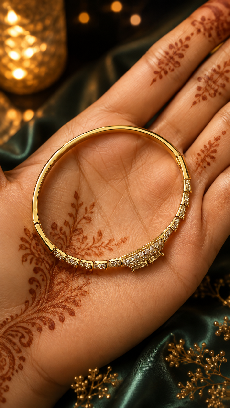 Teardrop 316L Anti Tarnish AD Bangle Bracelet