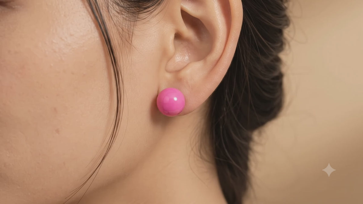 Multicolour Marbled Ball Stud Earrings