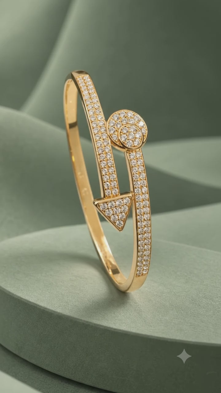 Geometric Circle & Triangle 316L Anti-Tarnish AD Bracelet