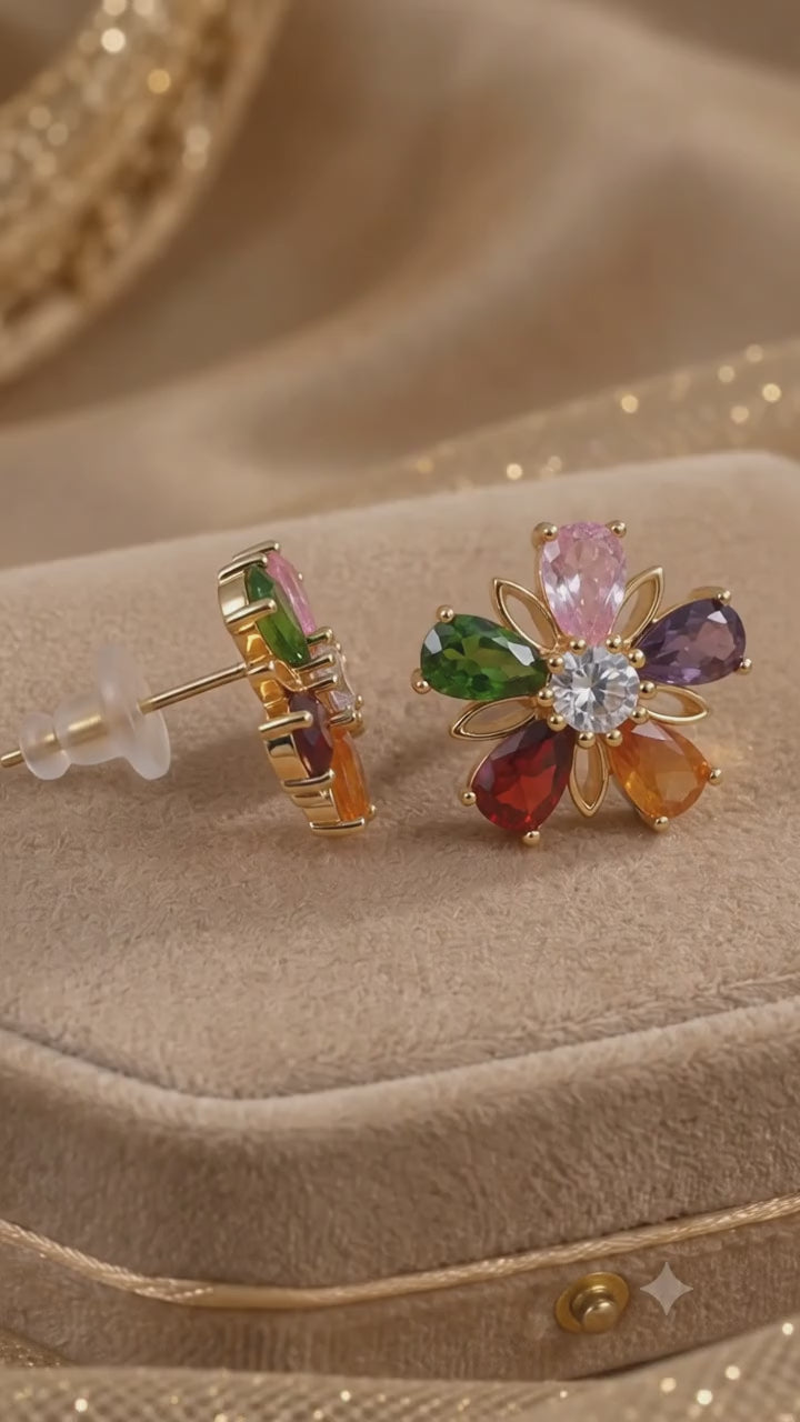 Royal Blossom Multicolor Earrings