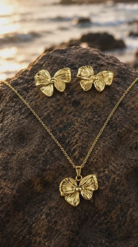 Golden Bow Elegance Jewelry Set