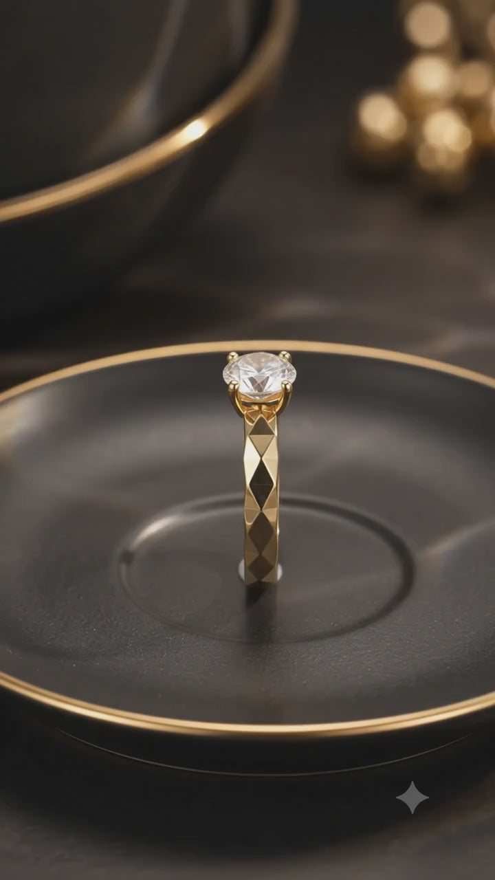 Celeste Facet AD 316L Anti Tarnish Ring